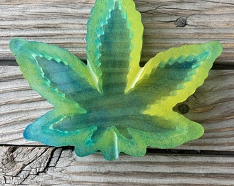 Marijuana leaf ashtray