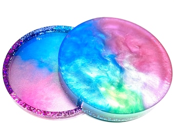 Colorful sparkly coasters