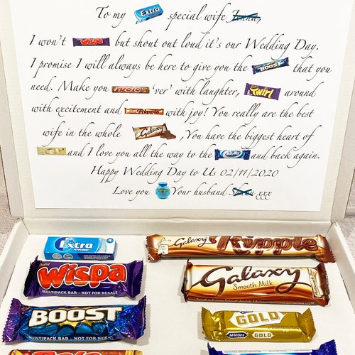 Wedding Day Chocolate Poem Box Gift for Husband/wife Etsy UK