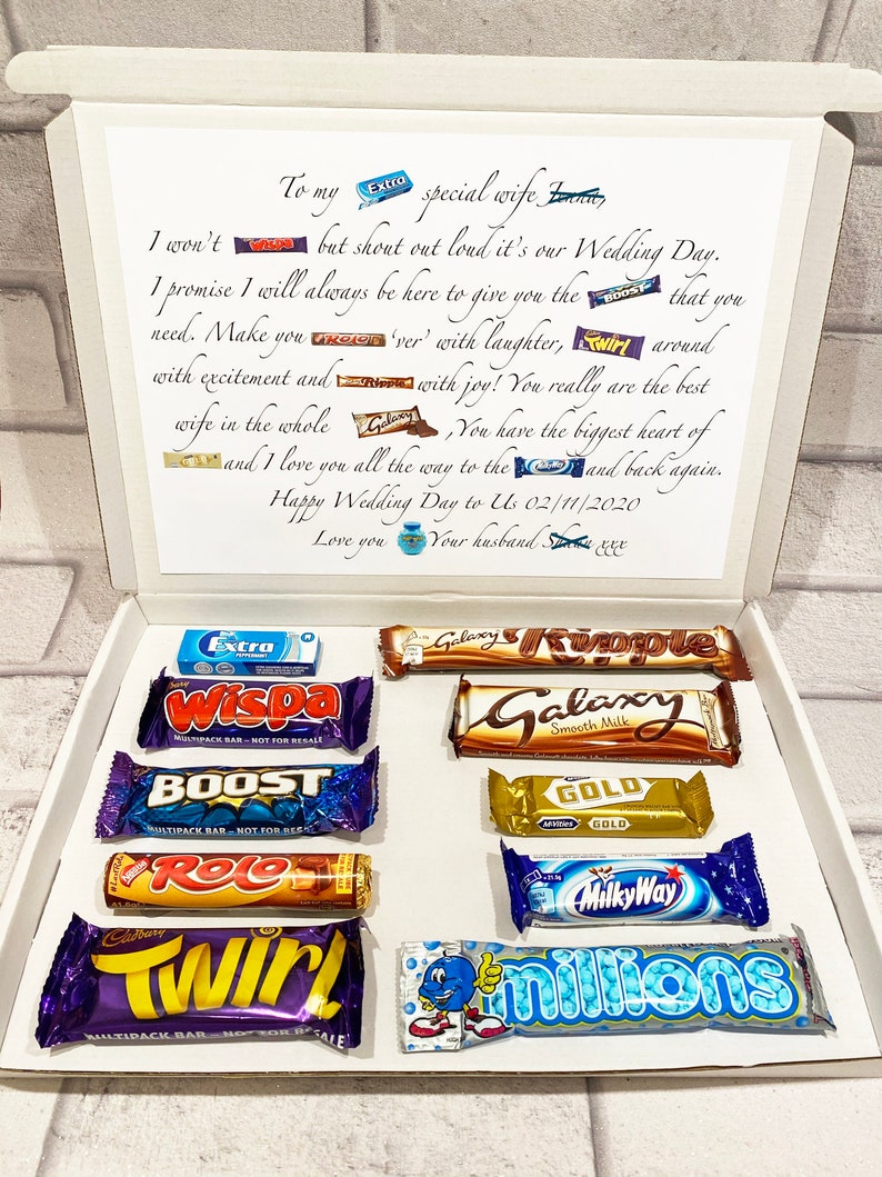 Wedding Day Chocolate Poem Box Gift for Husband/Wife image 1