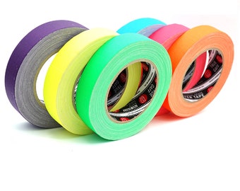 1in X 30ya Gaffer Tape Fluorescent Professional Hula Hoop Grip  - Pink/Blue/Green/Yellow/Orange - USA brand DGTAPE@TrueGAFF