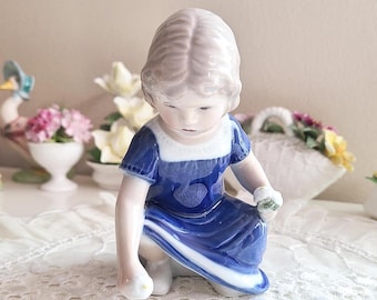 Vintage Royal Copenhagen Figurine: Else in Blue Dress, B&G #1574