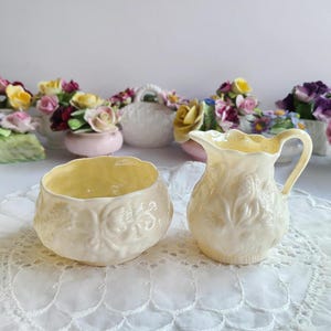 Belleek ベリーク クリーム＆シュガーボウル イエローラスター Belleek ベリーク クリーム＆シュガーボウル イエローラスター