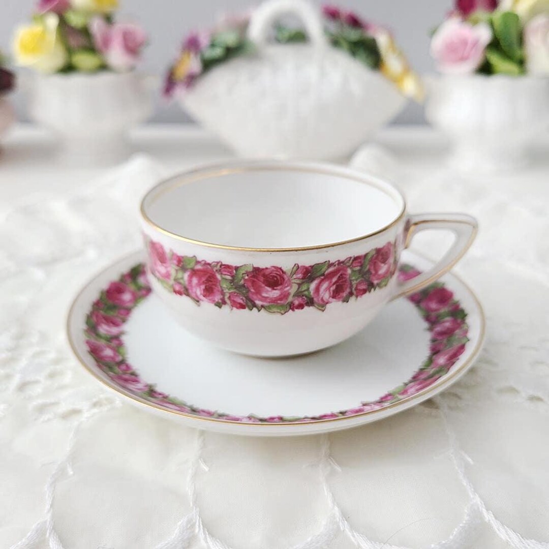 Rosenthal Roses Rosenthal Antique Rose Demitasse Cup and Saucer Set - Germany - Etsy
