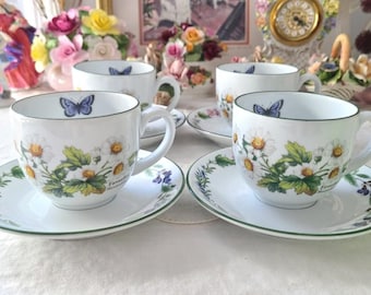 Royal Worcester Herb cup and saucer set - England (Sold individually)
