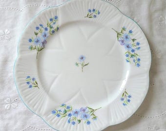 Shelley Dainty Blue Rock Salad Plate 8 1/8" Bone China - England