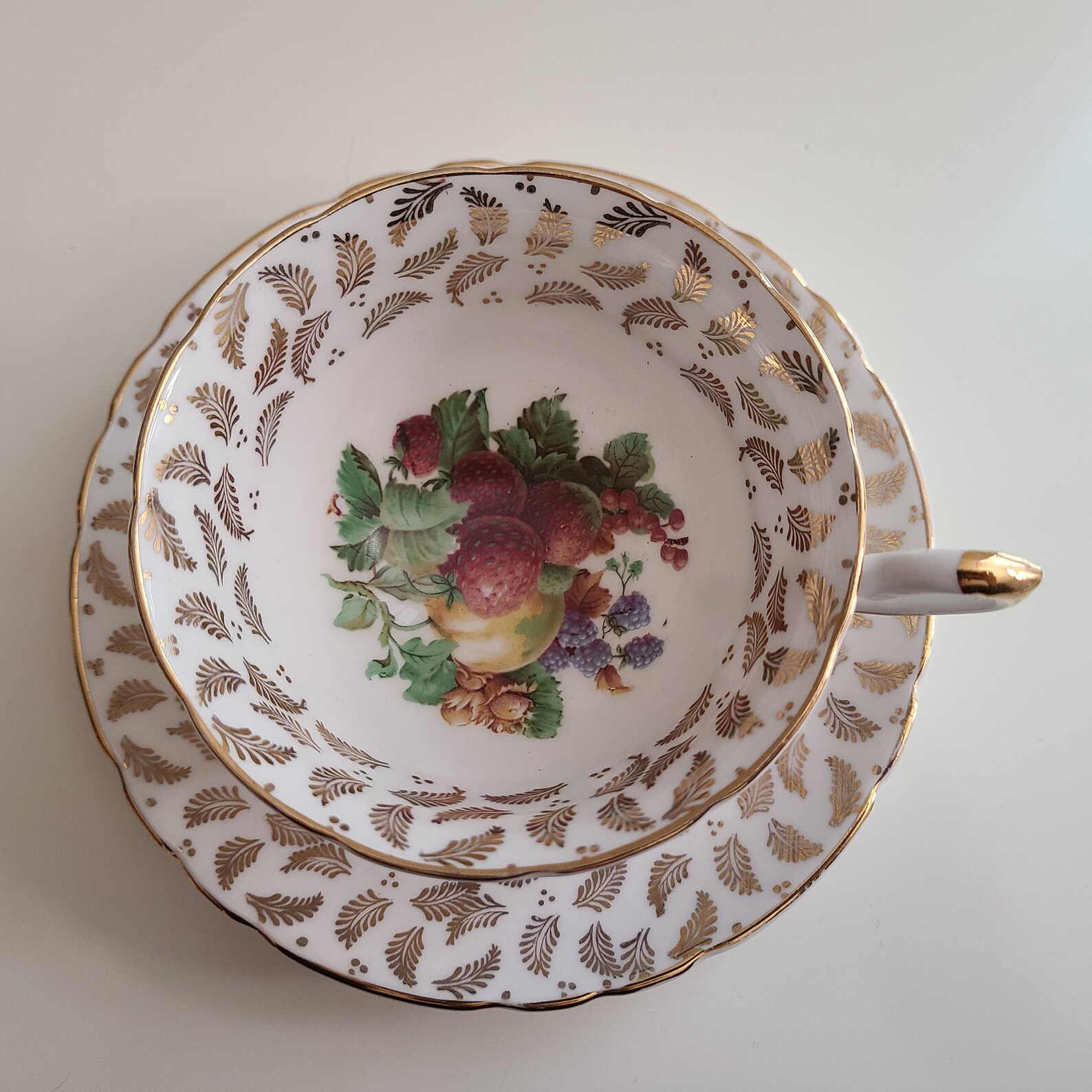 Tuscan China Fruit Pattern Teacup and Saucer Set Made in Etsy