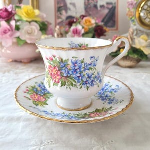 Paragon Blue Flower teacup set, Bone China - Made in England