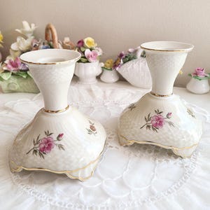 Pair of Royal Copenhagen Frijsenborg Candle holders #910-1711, Denmark