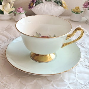 Shelley orchard green cup and saucer #13770 , Fruit Center - England