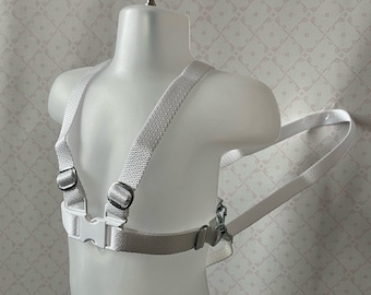 Baby Harness / Reins - White - Metal Clips