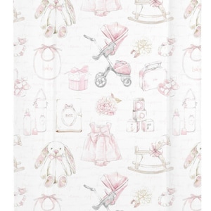 Cambiador de bebé niña diseño vintage rosa