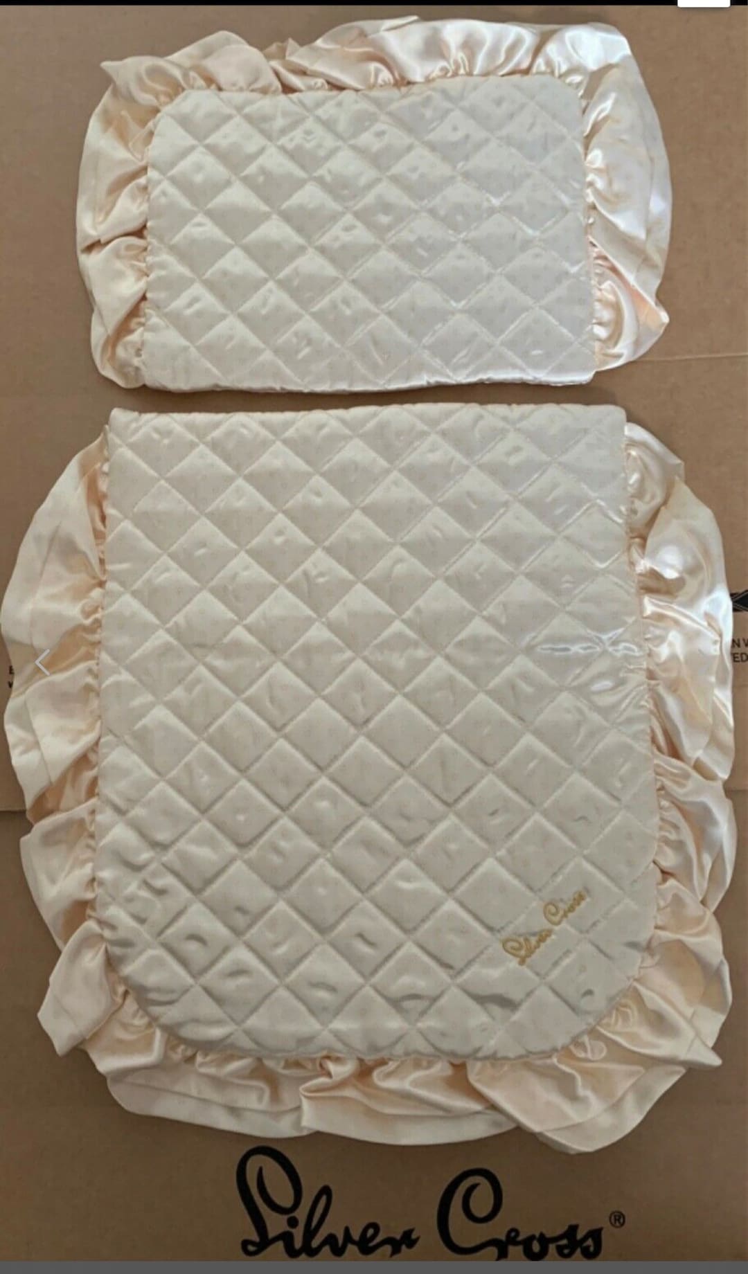 Genuine Silver Cross Dolls Pram Bedding Set Quilt and Pillow Brand New