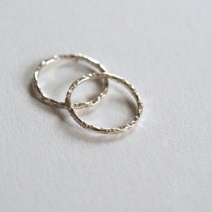 Textured Recycled Silver Sleepers Hoop Earrings | Minimal Earrings | Recycled Sterling silver | Minimal Jewellery