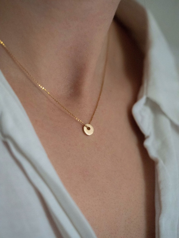 Minimalist Delicate Ingot Recycled 9ct Gold Necklace | Minimal Necklace | Recycled 9ct Solid Gold