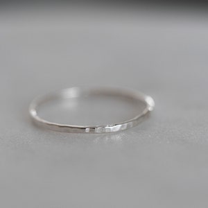 Delicate Very Thin Stacking Hammered Silver Ring | Minimal Silver Ring | Eco Friendly Jewellery | Sustainably made