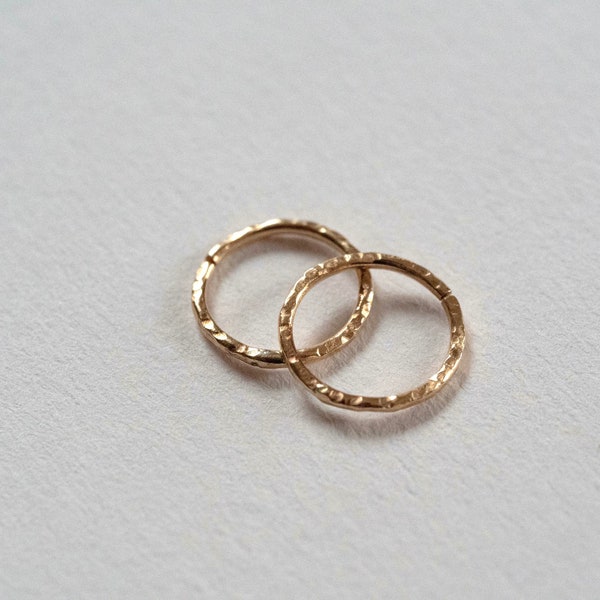 Textured Recycled 9ct Solid Gold Sleepers Hoop Earrings | Minimal Earrings | Recycled 9ct Gold | Minimal Jewellery