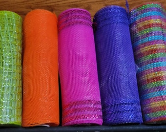 Fiesta Colors Deco Mesh Kit, Spring Summer Wreath Supplies