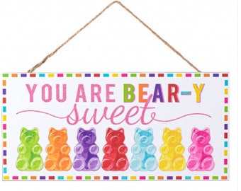 Gummy bear wreath sign, teachers classroom gift, classroom decoration,