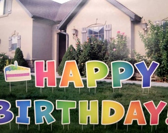 Giant happy birthday yard sign