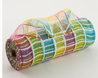Plaid Summer Mesh: Multi-Color DIY Wreath Supplies