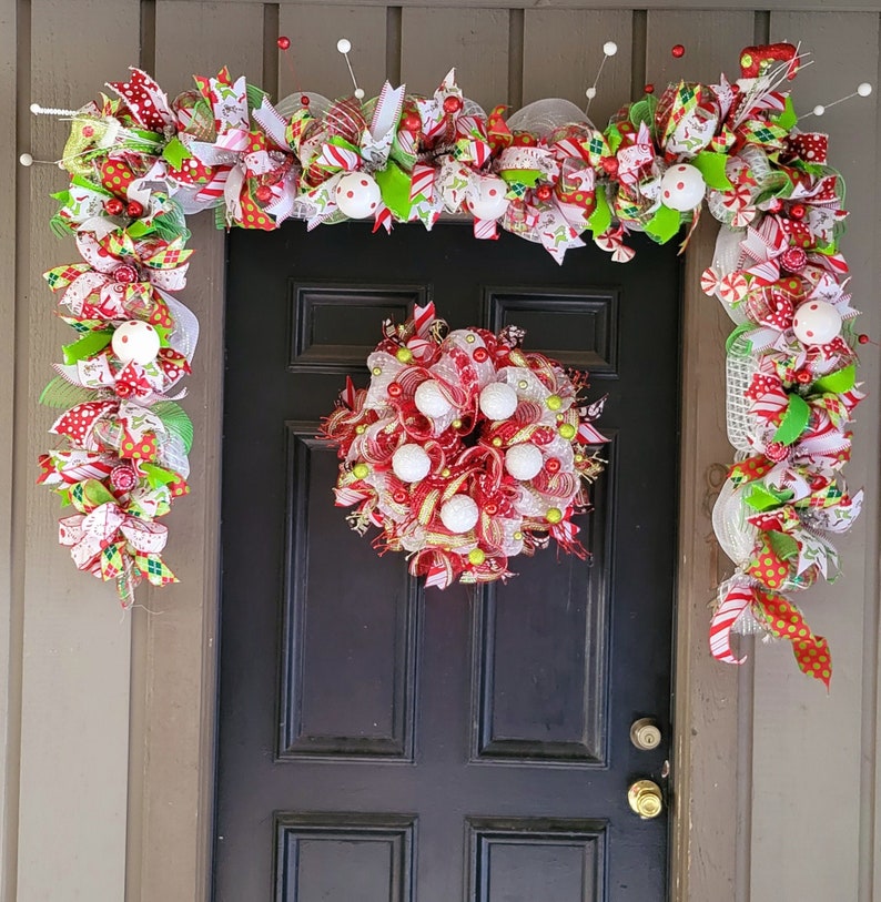 Christmas Mesh Wreath and Garland Set.grinch Wreath Set. Etsy