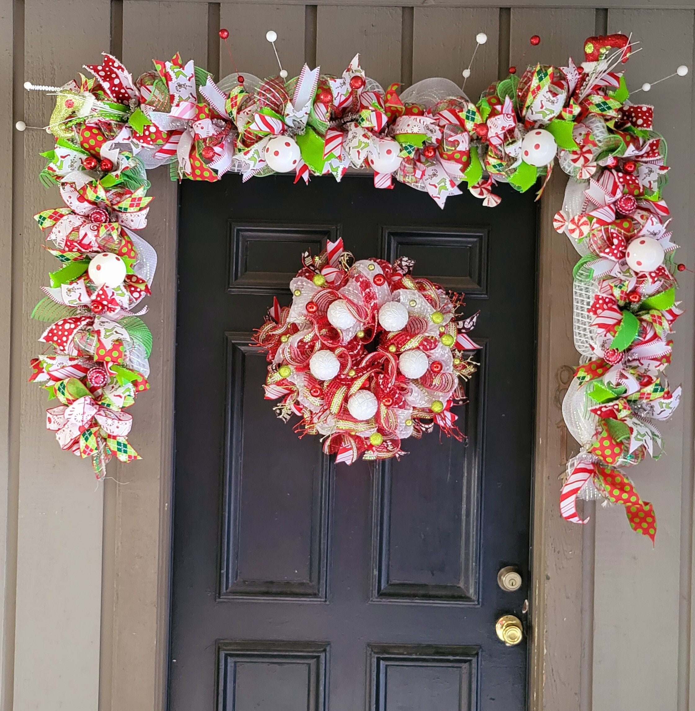 Christmas Mesh Wreath and Garland Set.grinch Wreath Set. Etsy UK