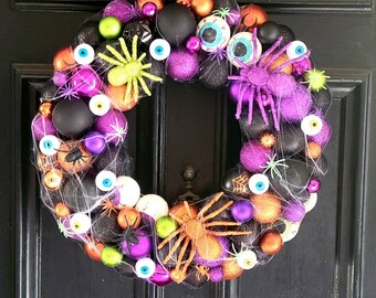 halloween ornament wreath, 20 inch halloween wreath