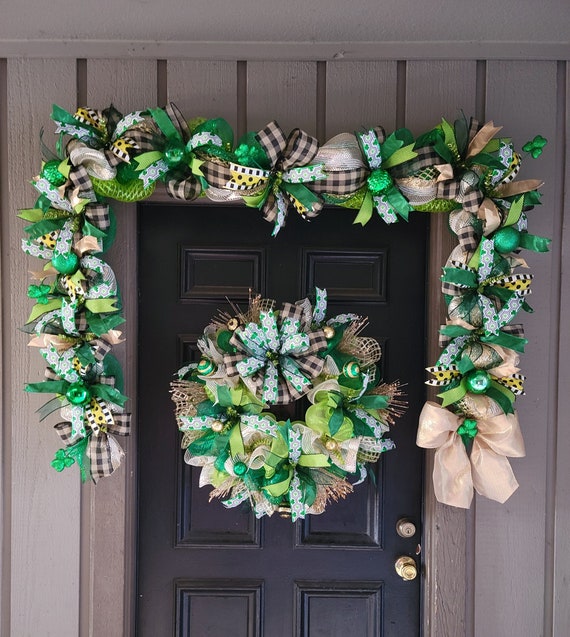 St Patricks Day Garland and Wreath Set, Shamrock 18ft Garland - Etsy