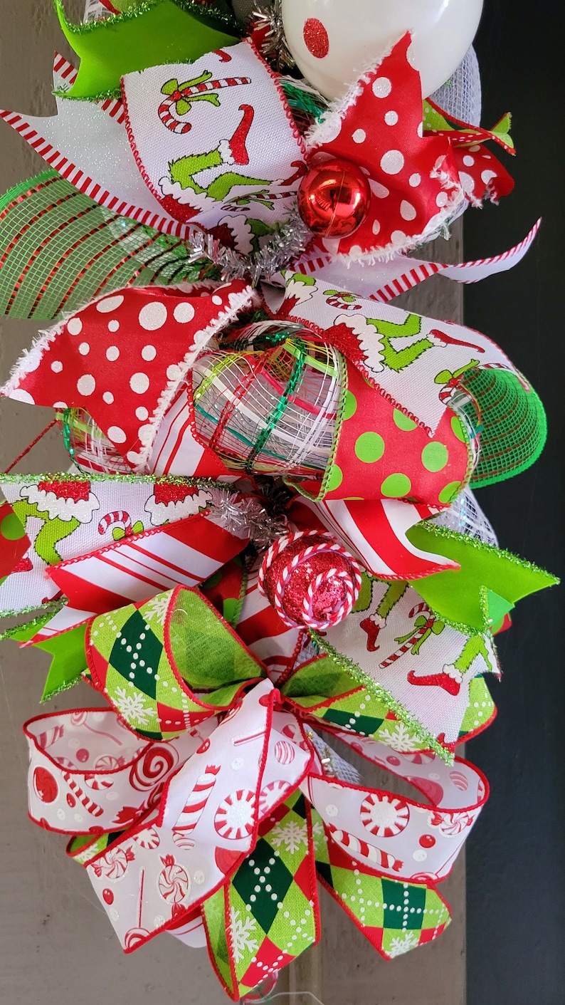 Christmas Mesh Wreath and Garland Set.grinch Wreath Set. Etsy