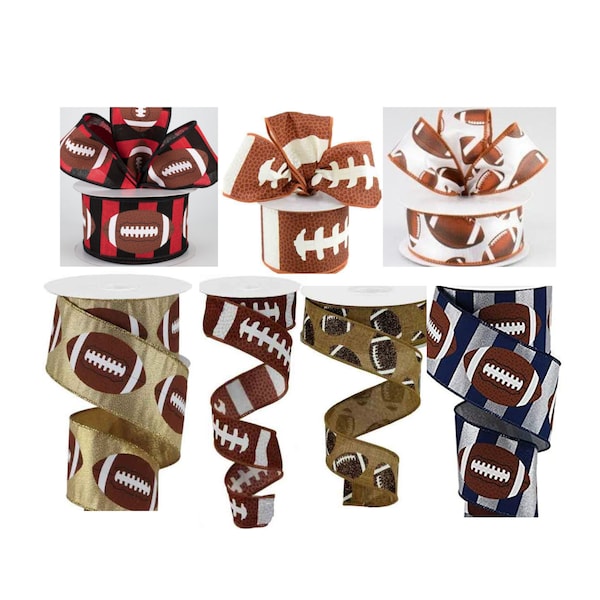 College football wired ribbon. Georgia, Alabama, tennesse, texas a&m and lsu football ribbon. DIY wreaths for football.DIY football bows