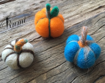 Felt Pumpkins, Fall decor, Halloween decor, Pumpkins set, Mini pumpkins decoration