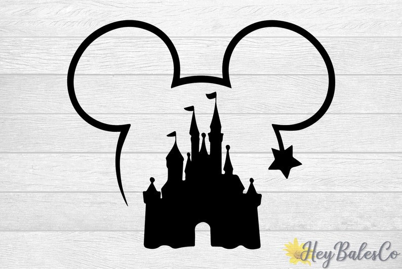 Mickey Outline and Castle Silhouette Vinyl Decal | Etsy