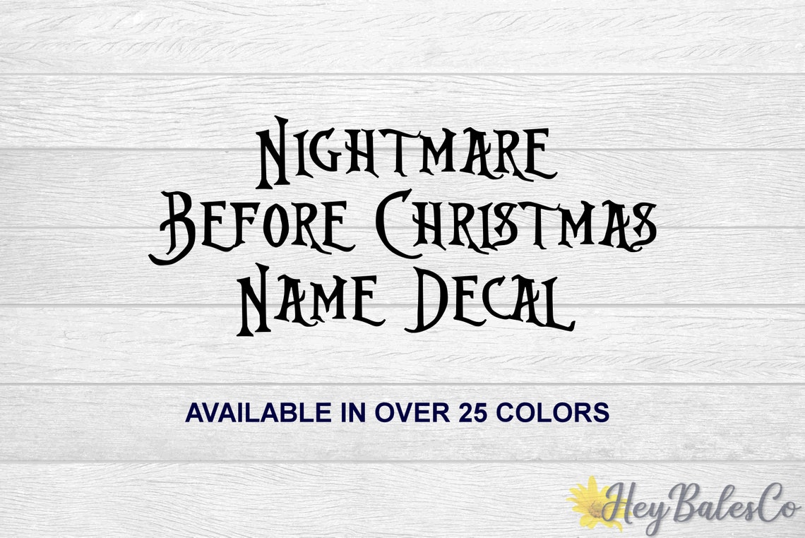 Nightmare Before Christmas Inspired Custom Personalized Name | Etsy