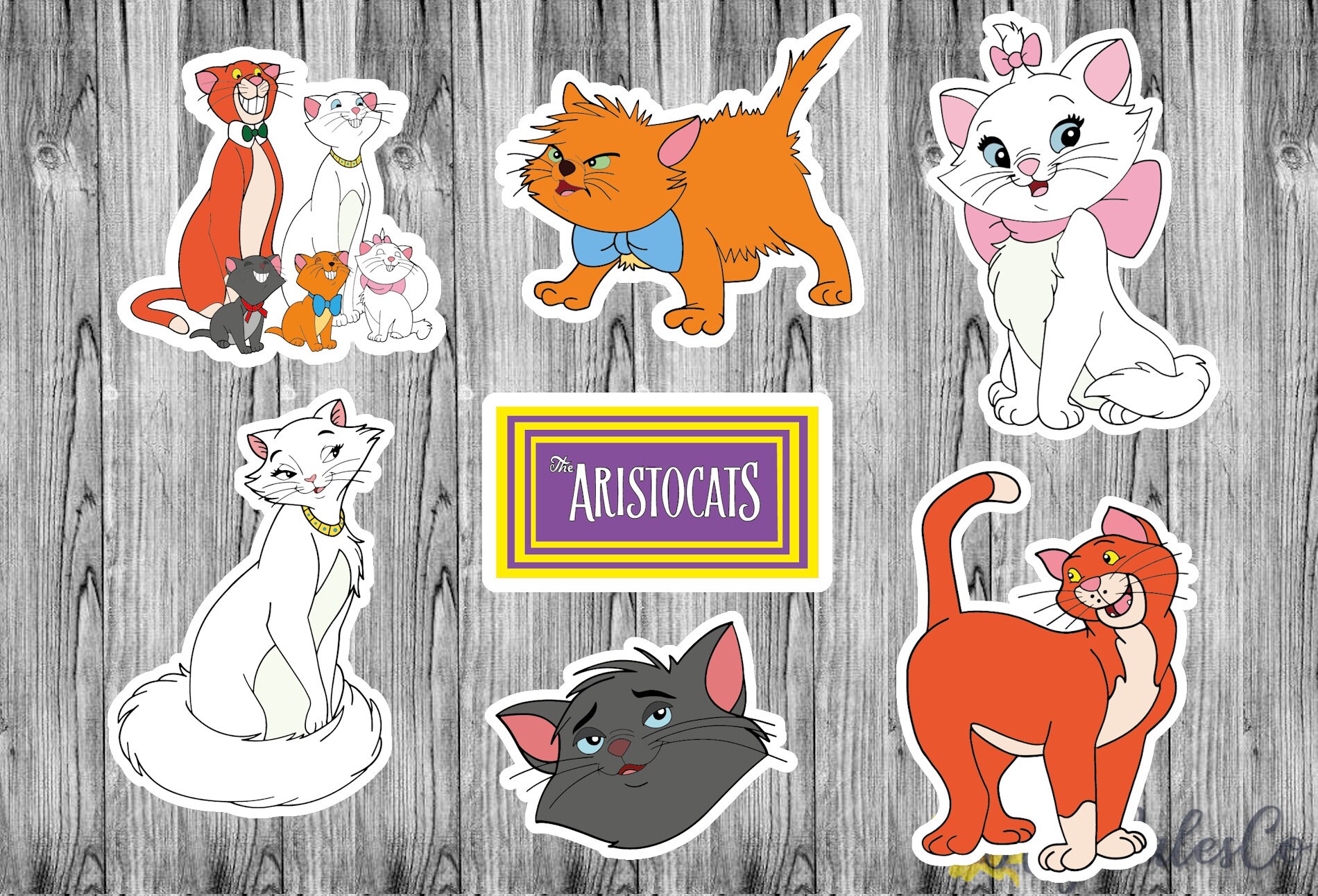 Disney's The Aristocats Character Sticker Pack / Marie | Etsy