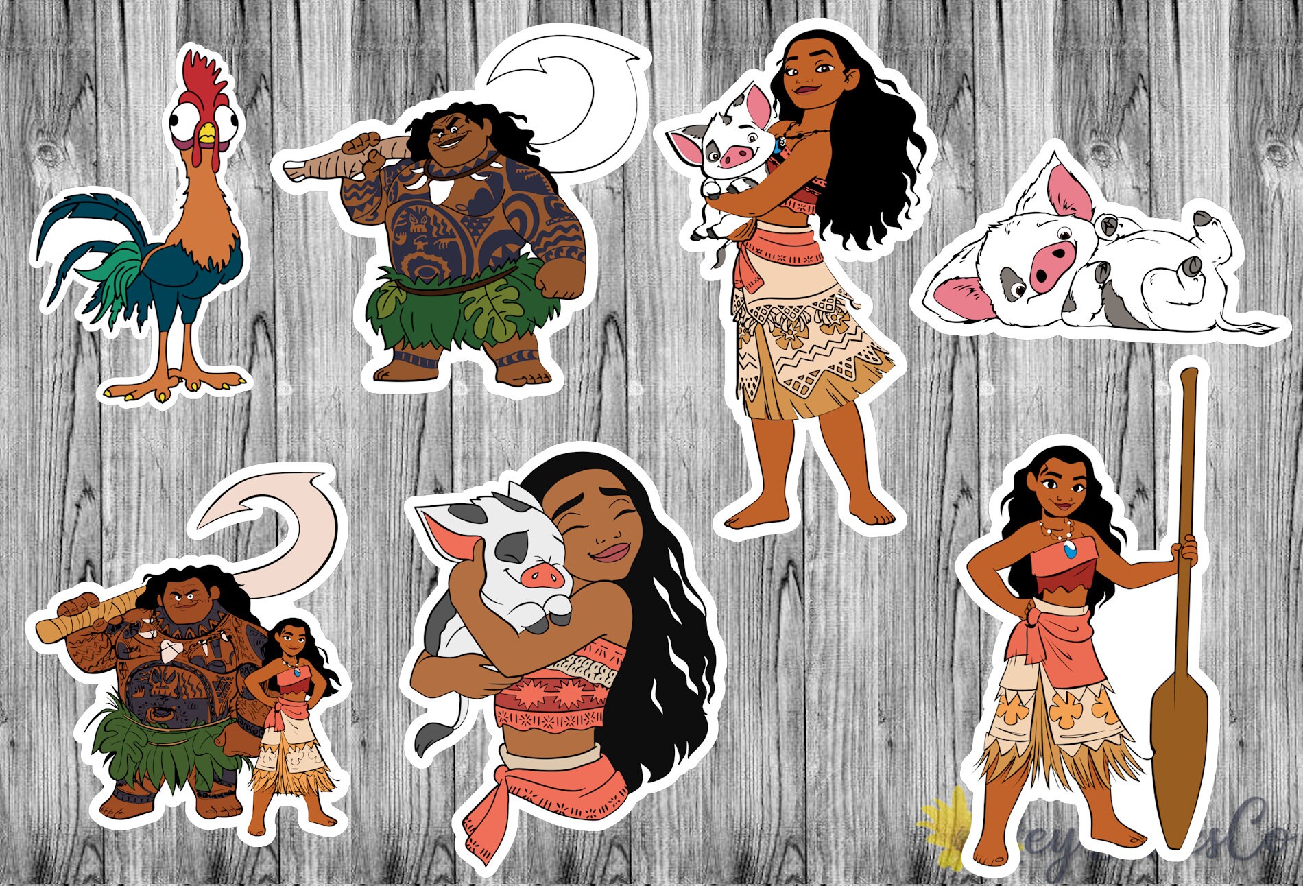 Disney S Moana Inspired Character Stickers Planner Etsy