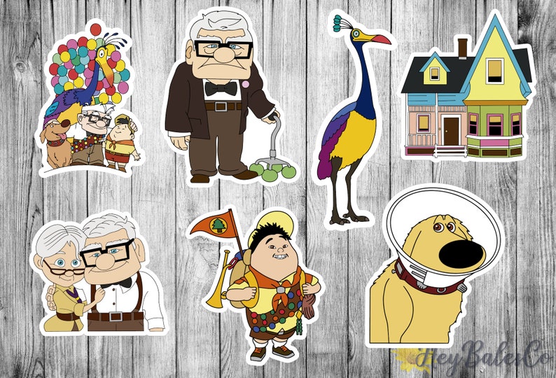 Disney Movie UP Stickers / Carl Ellie Russell Kevin &Dug Etsy
