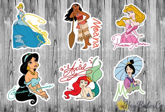 disney princess signature collection stickers princess etsy israel