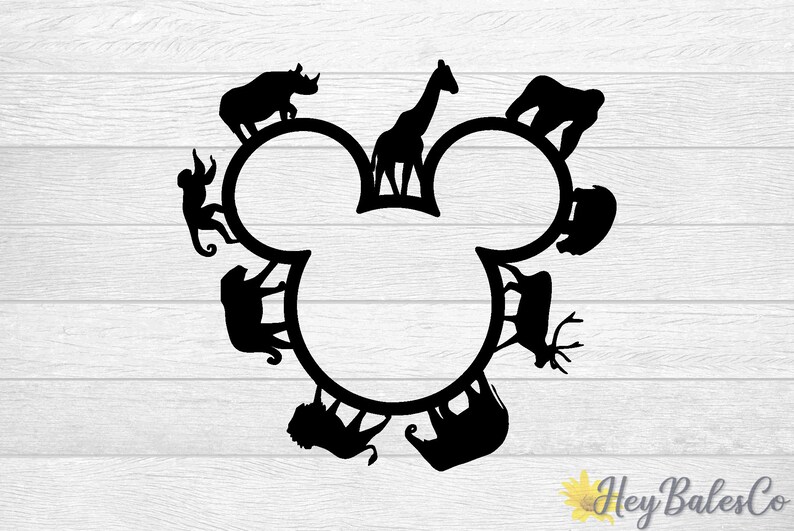 Disney's Animal Kingdom Mickey Cutout Vinyl Decal Disney | Etsy