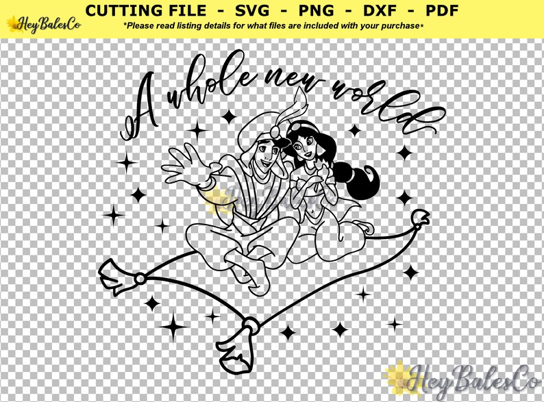 Aladdin A Whole New World SVG Cutting File / Instant Digital | Etsy