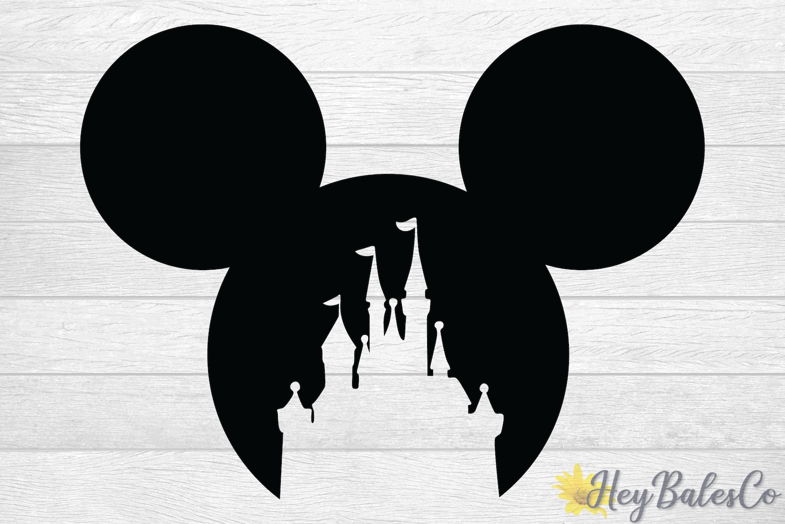 Mickey Ears Disney Castle Cutout Decal Mickey Mouse and | Etsy