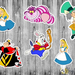 Disney Stickers Lot of 6 Alice in Wonderland Themed Disney Stickers Lot of 6 Alice in Wonderland Themed