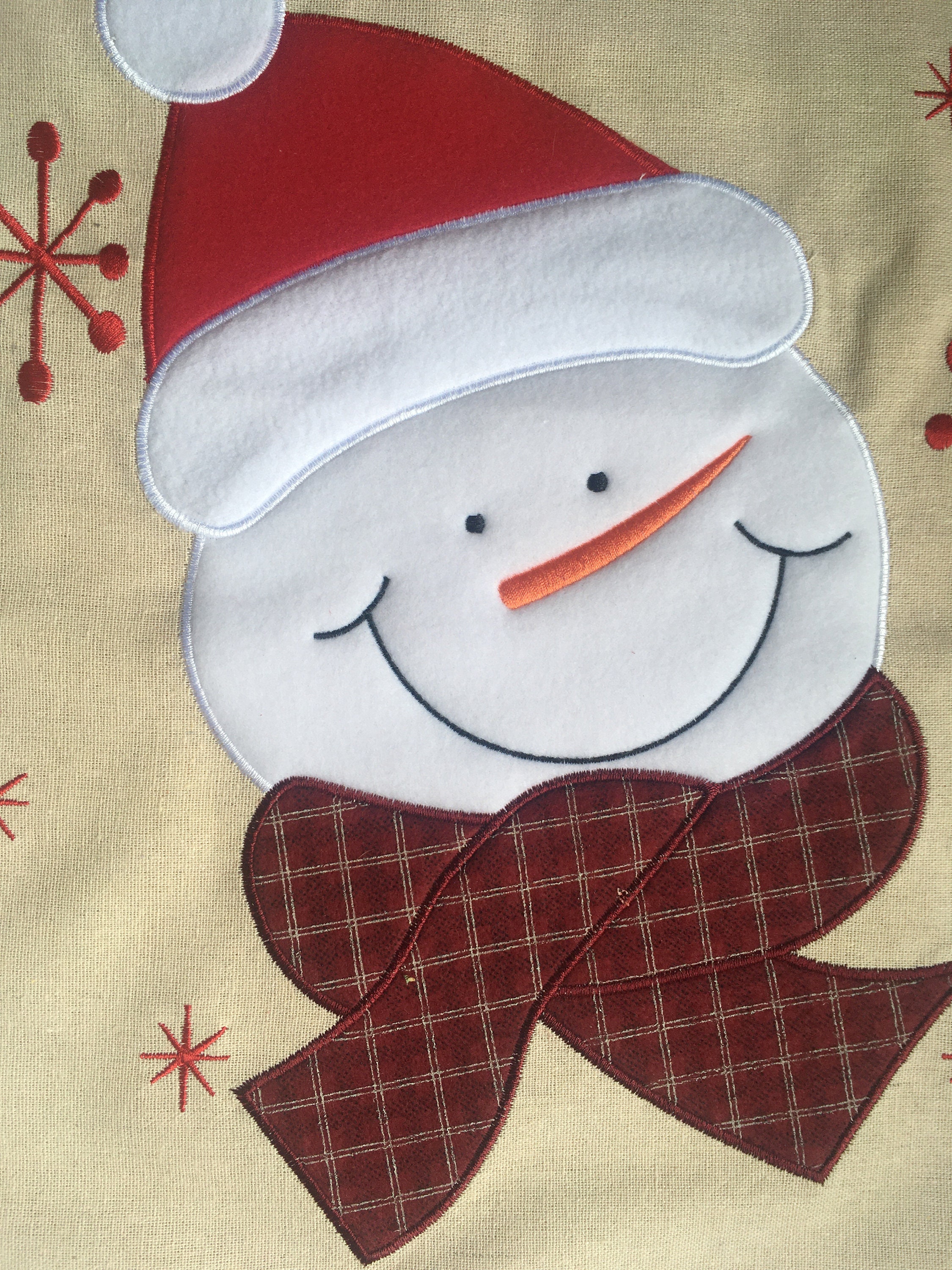 Large Embroidered Personalised Christmas Santa Snowman Sack xmas stocking 50 x 70 cms