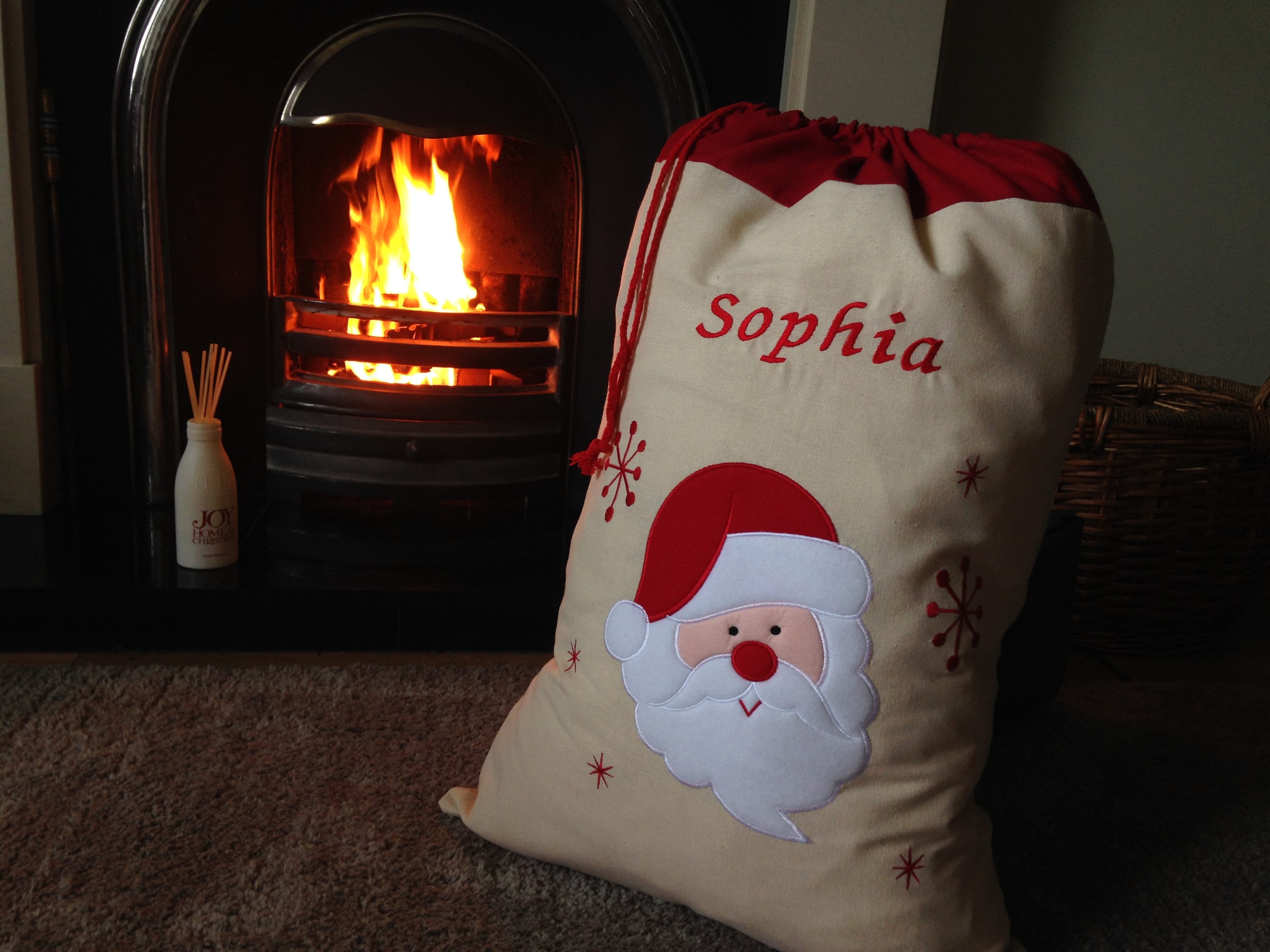 Large Embroidered Personalised Christmas Santa Snowman Sack xmas stocking 50 x 70 cms