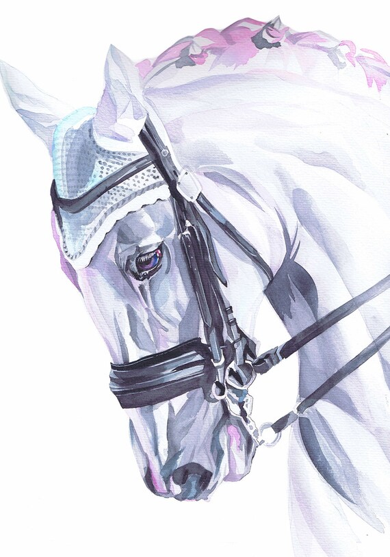 Horse Original Watercolor painting Etsy