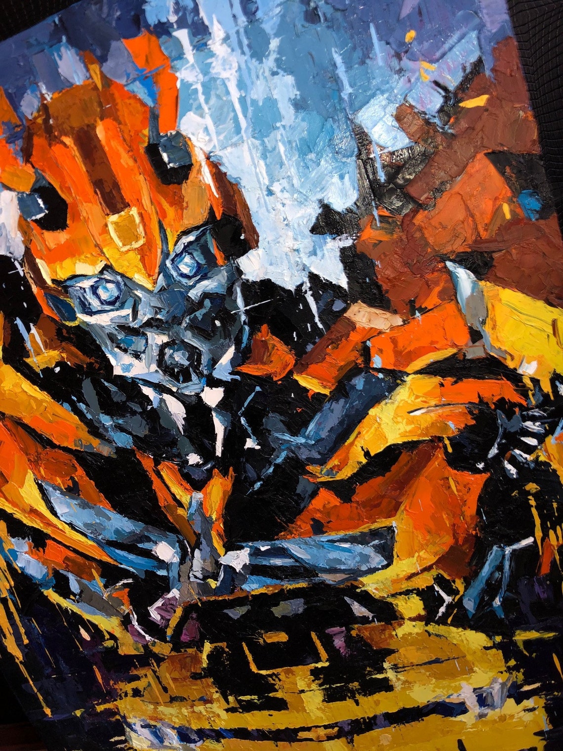 Bumblebee transformer Oil painting Etsy