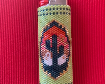 Étui à briquet en perles de cactus