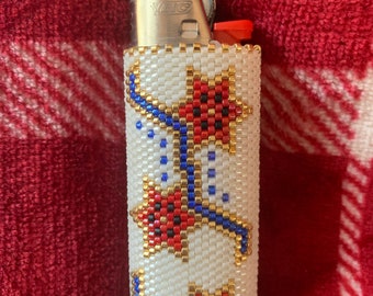 Shooting Stars beaded lighter cover