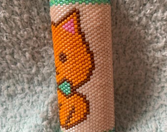 Cat beaded lighter case