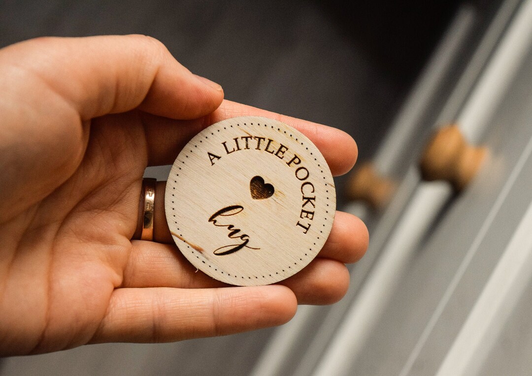 Little Pocket Hug Wooden Heart Token, Miss You Note, Isolation Gift